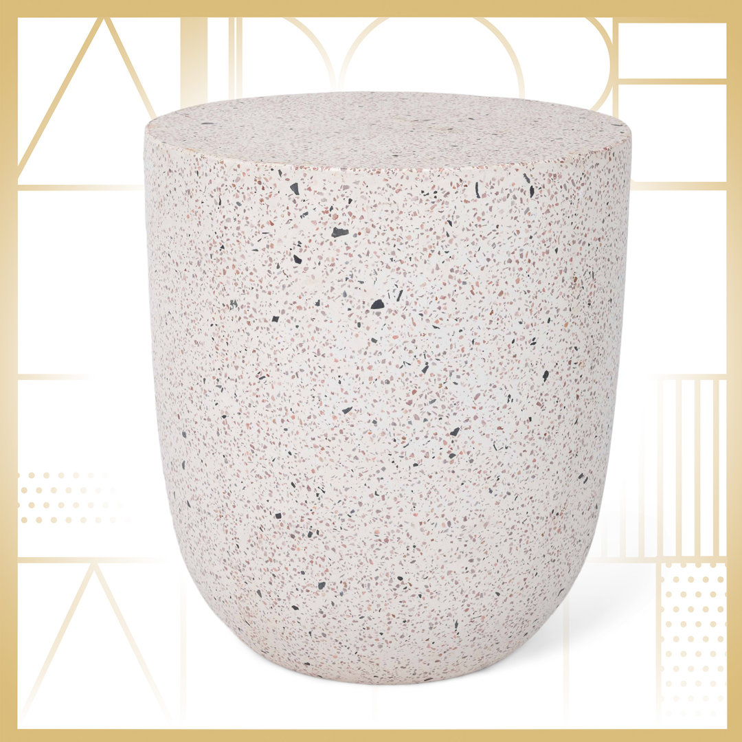 Adore Decor Martini Terrazzo Concrete Side Table for Indoor/ Outdoor, Japandi and Boho Style Adore Decor