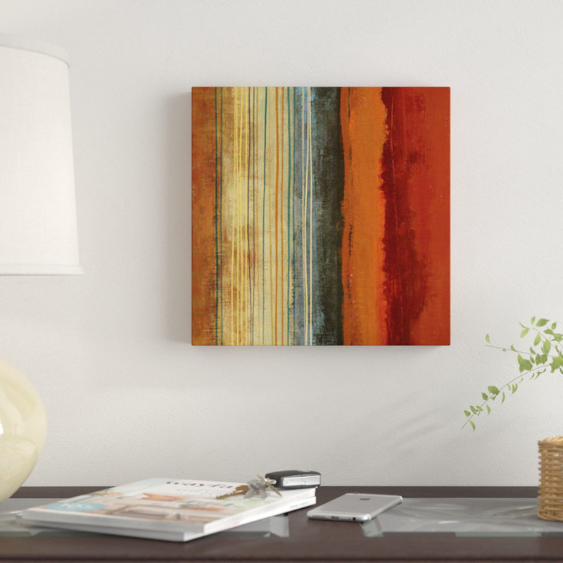 « bordures », impression sur toile, H 12 po x l 12 po x P 0,75 po, Pas de tapis, Toile tendue