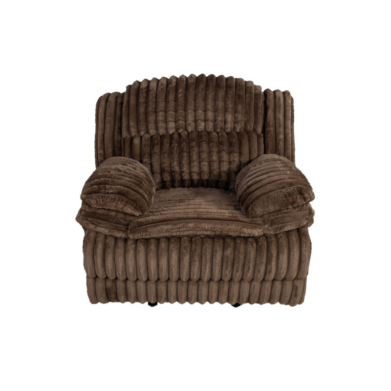 Fauteuil inclinable manuel oscillant en velours côtelé 1 pièce Living Living, Chocolat