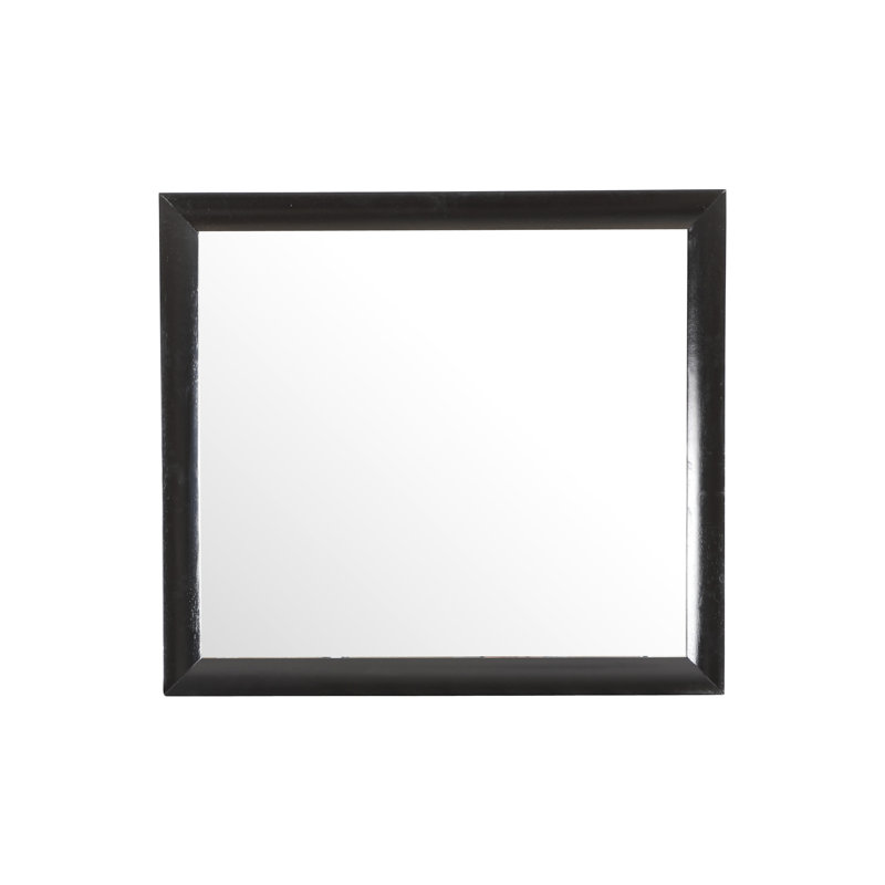 Miroir moderne noir avec verre transparent - Fixation à la commode, supports non inclus