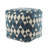 20" Blue 100% Cotton Ottoman