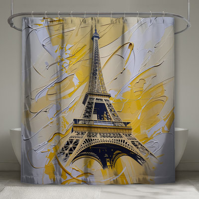 Eiffel Tower Shower Curtain - Architecture Bathroom Decor Modern