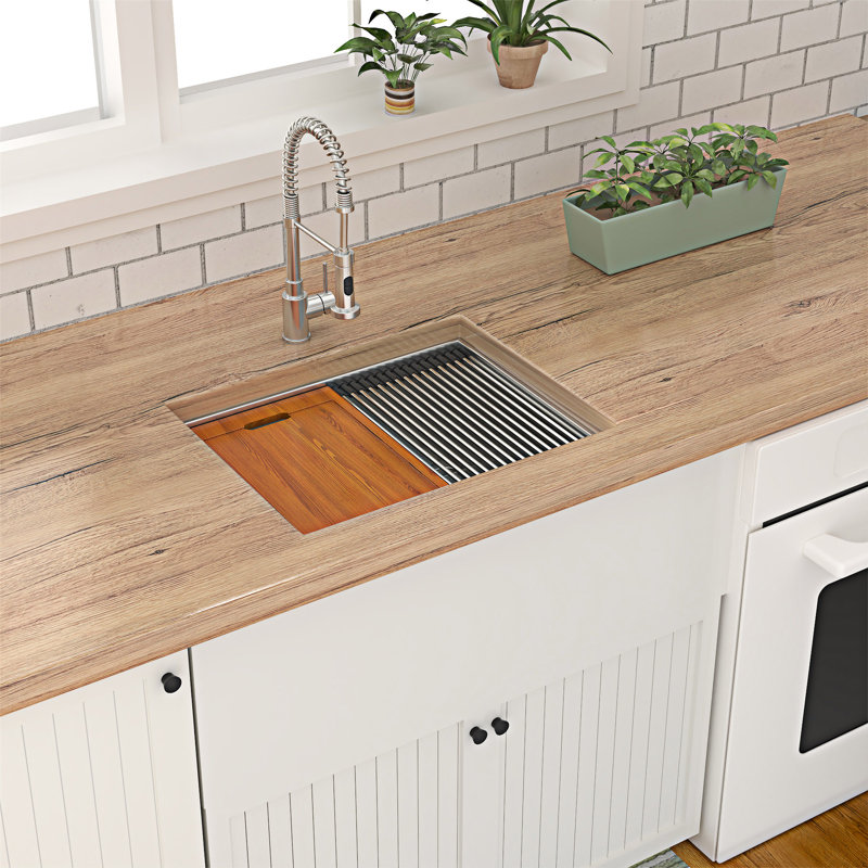 Undermount Workstation Laundry Utility Sink Single Bowl