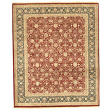 Hand Knotted Oriental Area Rug in Red And Wine