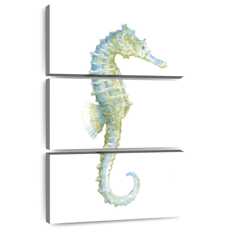 Brampt aquarelle hippocampe I, H 45 po x l 28 po
