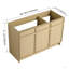 Meuble-lavabo autoportant 48 po et 3 portes d'armoire à fermeture en douceur