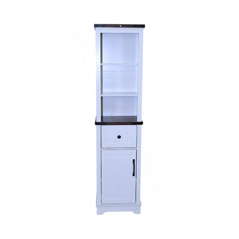Narrow Cabinet,Bathroom Storage Cabinet, Farmhouse Storage Cabinet With Adjustable Shelves & Storage Drawer, Tall Linen Tower For Bathroom, Living Room