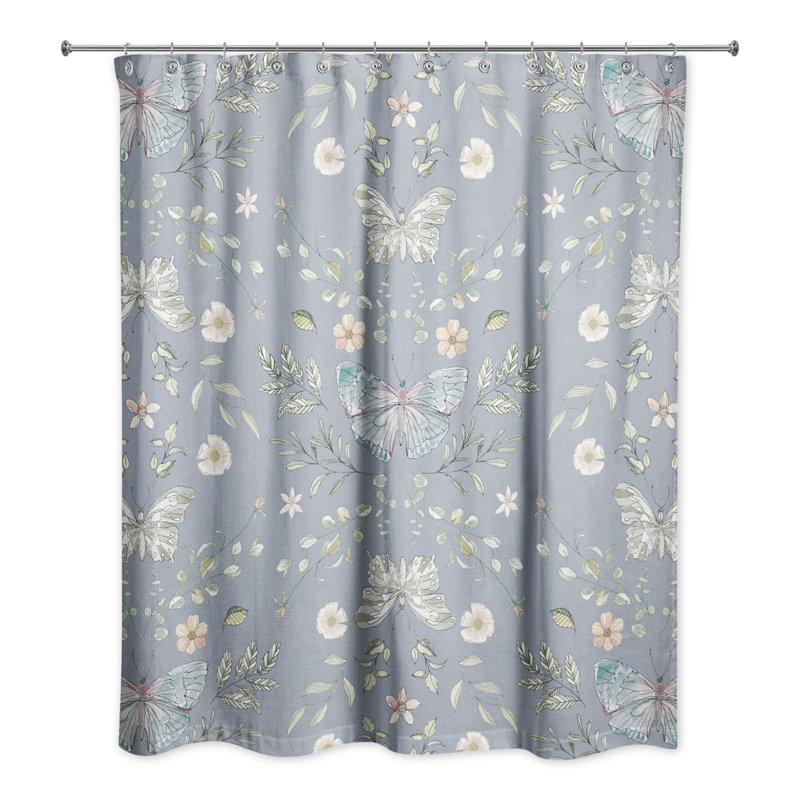 Rideau de douche simple Anglina, Bleu