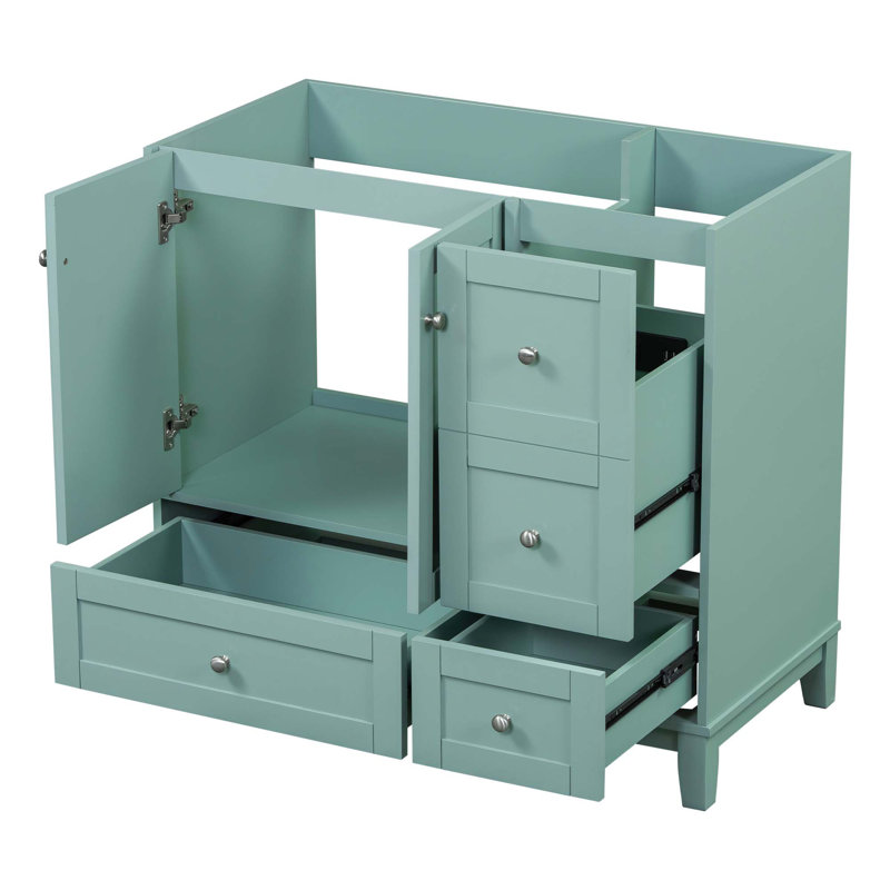 Meuble-lavabo autoportant de 36 po, lavabo non inclus, Vert