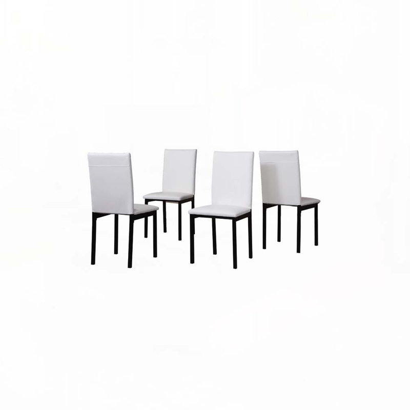 Nydam 18'' H Faux Leather Upholstered Metal Side Chair, White