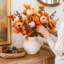Décor d'automne, 5 pièces de fleurs de citrouille artificielles d'automne, décorations florales, pour un arrangement de vase de mariage