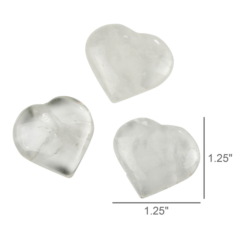 Jenaya Hand Carved Quartz Heart, White