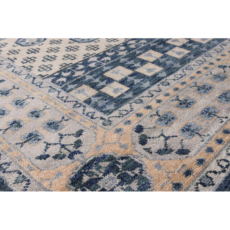 Tapis rectangulaire nouvel âge unique 9 pi x 11 pi 11 po bleu