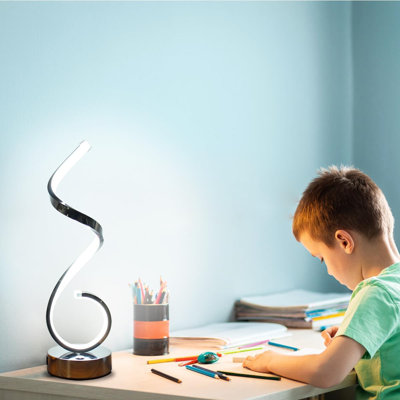 Spiral LED Table Lamp With USB Charging Port, Dimmable Touch Control, 3 Color Modes, Modern Design For Bedroom, Living Room, And Office