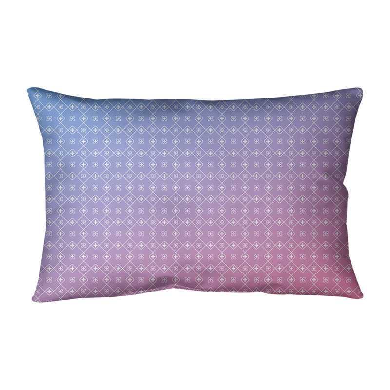 Coussin lombaire en coton Katelyn Elizabeth Doily, Pas de bourre, Bleu / rose / rose