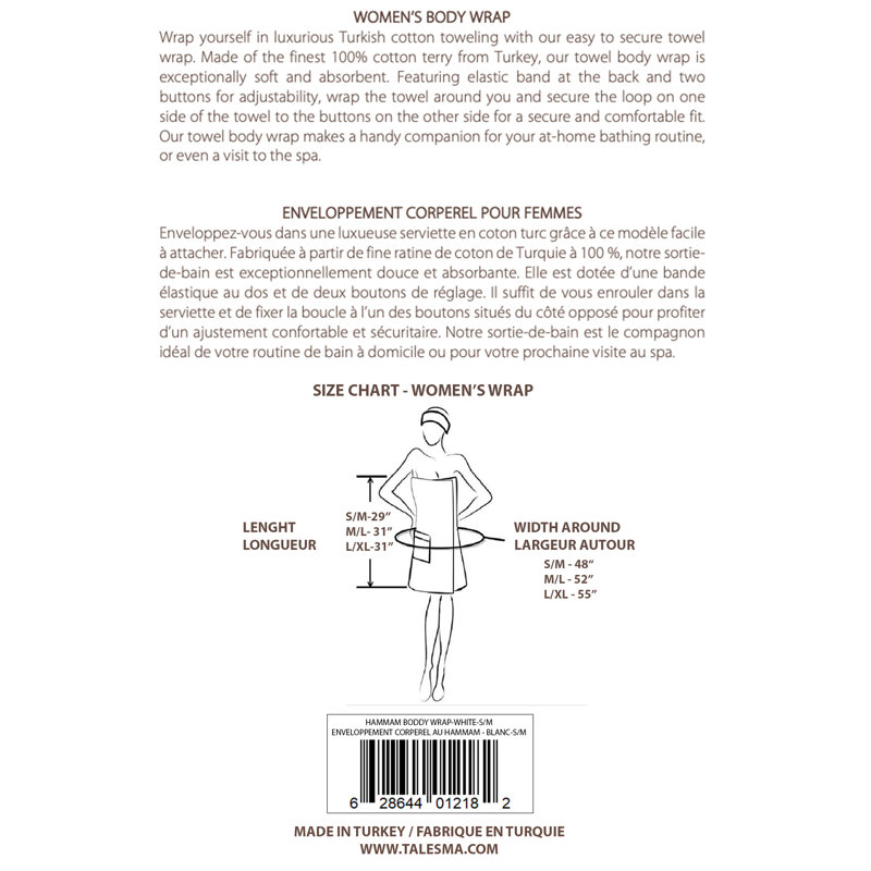 Enveloppement 100% coton Hammam, G / TG