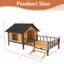 Grande cabane extérieure en bois 67 po x 32,7 po avec toit en asphalte imperméable-2017755767