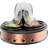 Megachef Round Triple 1.5 Quart Slow Cooker And Buffet Server In Brushed Copper And Black Finish With 3 Ceramic Cooking Pots And Removable Lid Rests