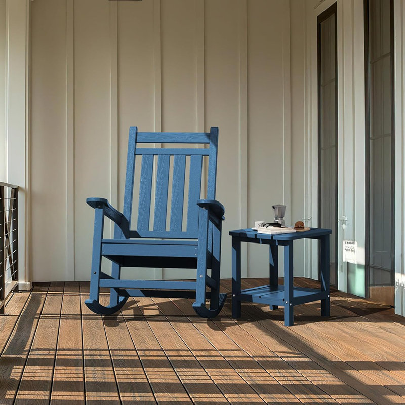 Table d'appoint extérieure Adirondack, table d'appoint résistante aux intempéries pour patio, porche, balcon ou piscine, bleu