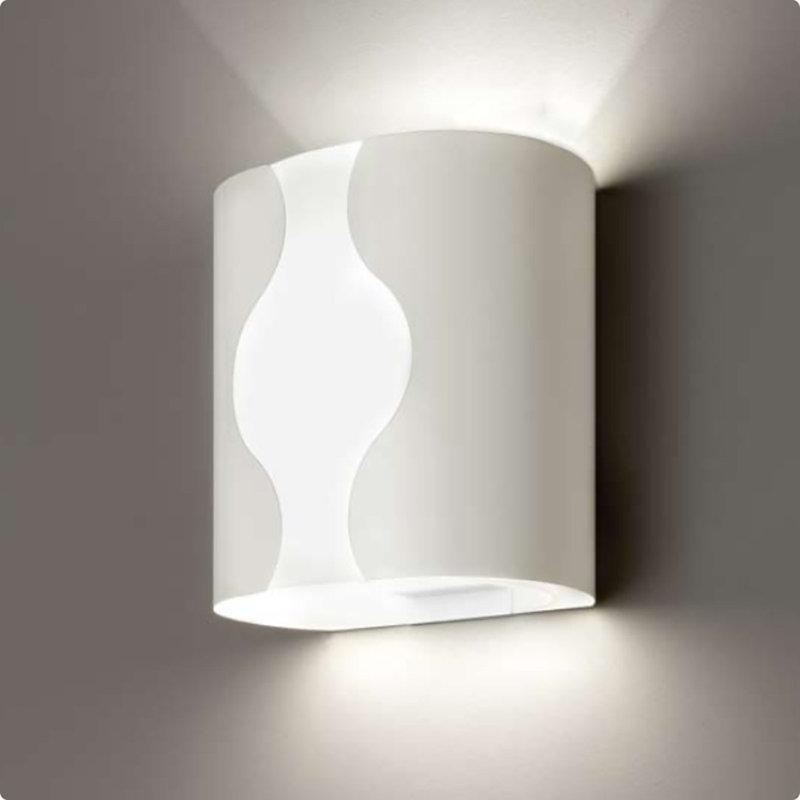 Wall 1-Light Flush Mount, Opal and White
