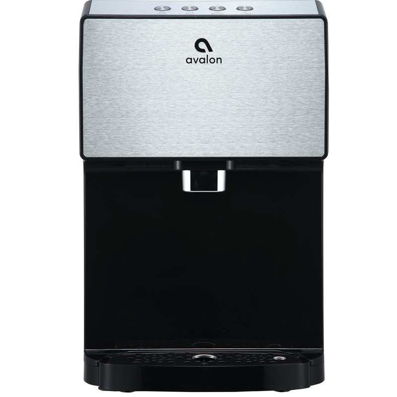 Avalon Black and Silver Countertop Bottleless Electric Water Cooler Water Dispenser with Hot and Cold Hot, Cold, and Room Cold and Room Temperature Options
