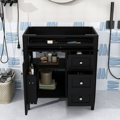Bathroom Vanity Storage Cabinet with 2 Drawers, Tip-Out Drawer, Adjustable Shelf and Sink Not Included