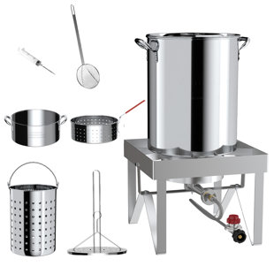 Ensemble de friteuse à dinde en acier inoxydable