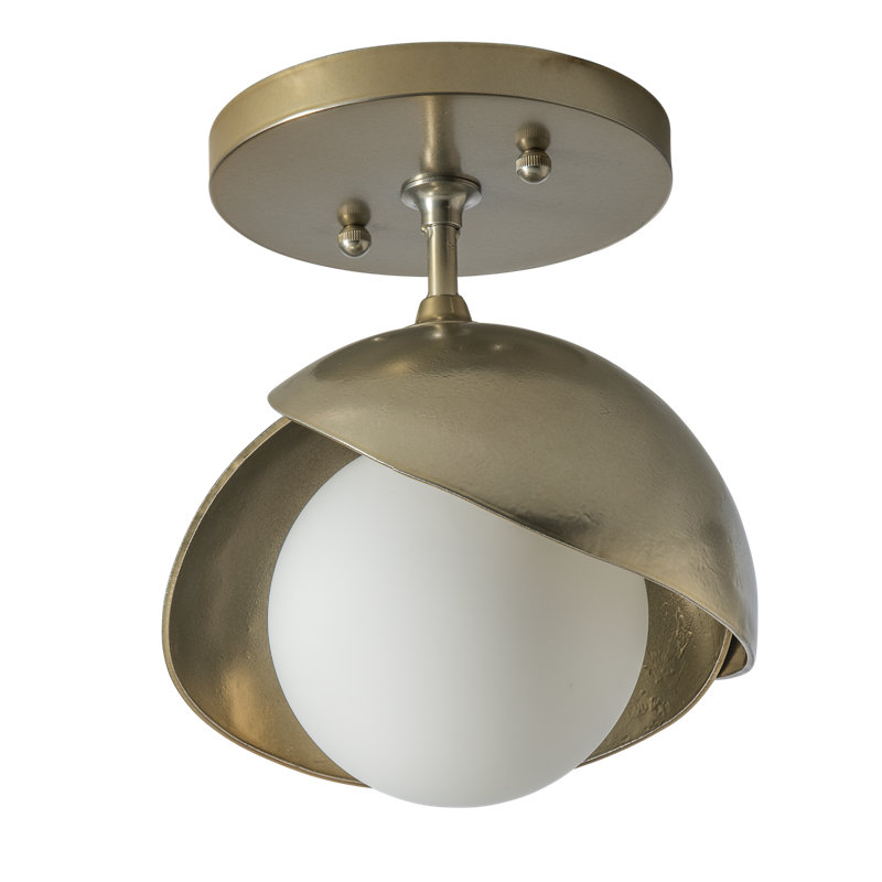 Plafonnier semi-encastré 1 lumière Brooklyn, Laiton moderne, Laiton moderne
