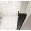 Porte de douche pivotante 34 "x 72", cadre noir mat, demi-cadre, verre trempé