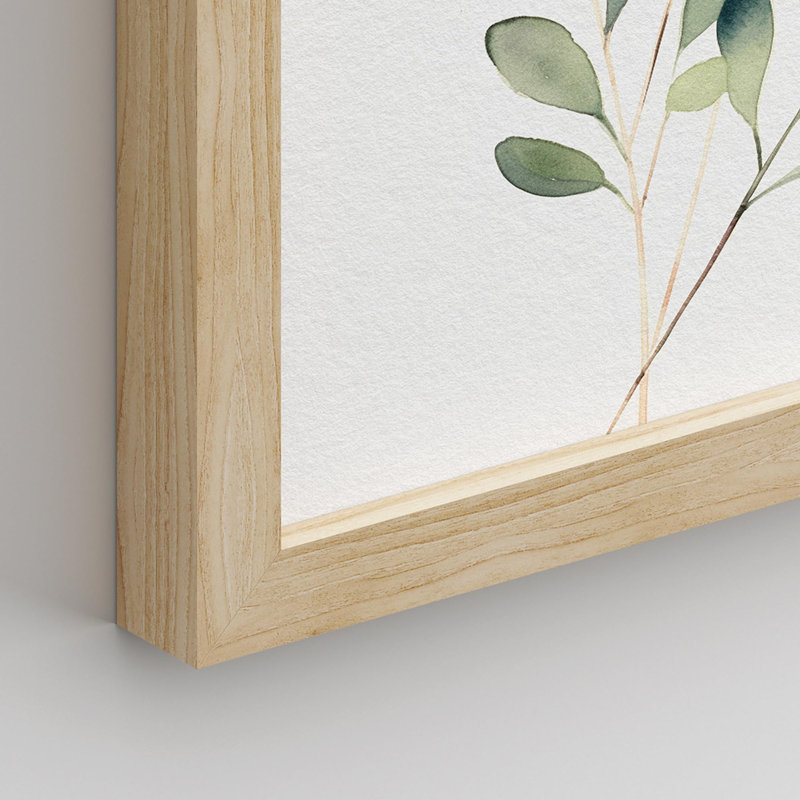 " Green Leaf Floral Botanical Plants " 4 - Pieces, 16" H x 12" W, Natural
