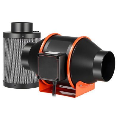Filtre à charbon Inline Duct Fan, ventilateur de moteur EC 4 pouces avec 10 vitesses de 205 CFM, contrôleur MLI, contrôle de l'application, minuterie, système de refroidissement pour la tente de culture, jardinage intérieur, culture hydroponique
