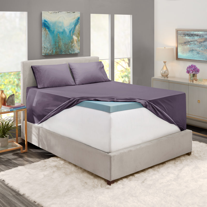 Ensemble de draps en micro-fibre, Mauve gris, Drap-housse de taille double