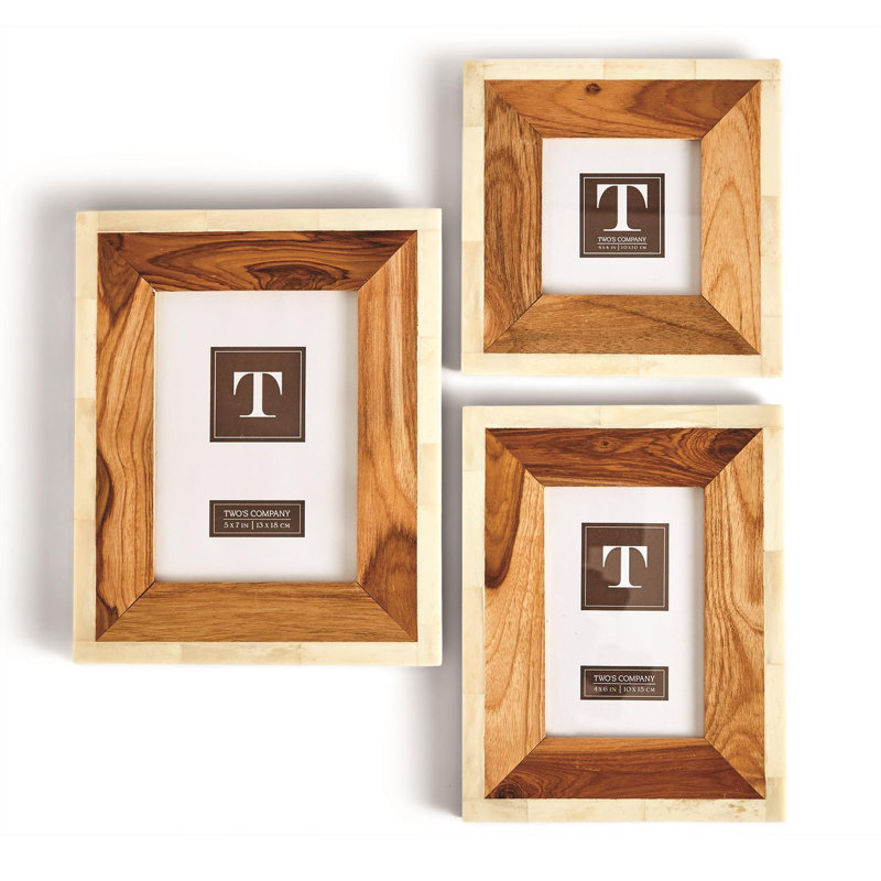 Ensemble de 3 cadres à photo en bois et OS