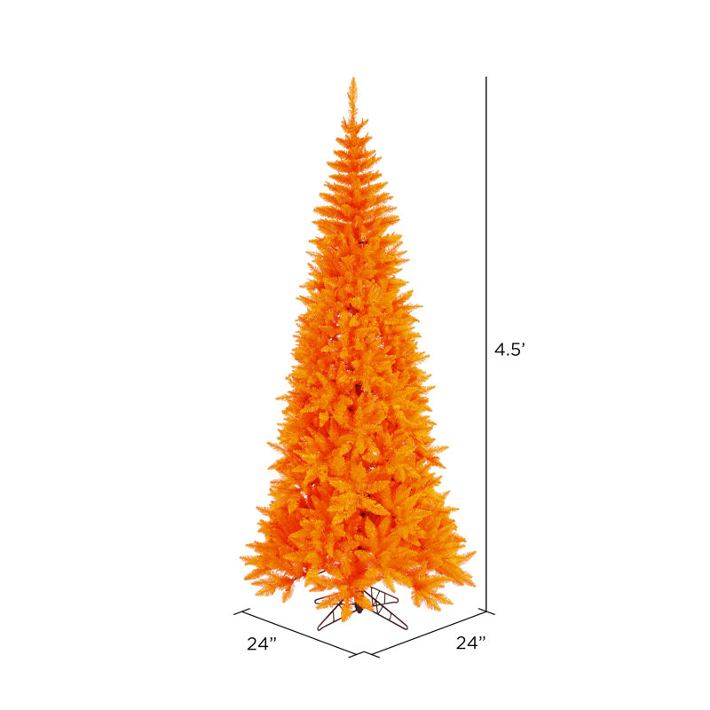Orange Fir Artificial Fir Christmas Tree, 4.5' H x 24" W