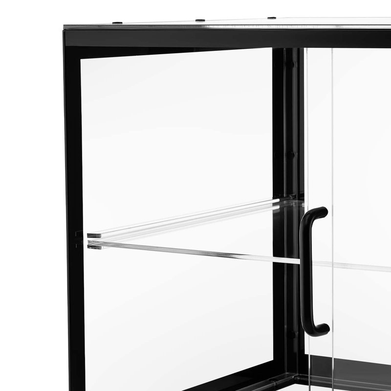 Vitrine de boulangerie, vitrine de pâtisserie commerciale à 2 niveaux, boîte à pain en acrylique transparent pour la cuisine, armoire à gâteau de fête avec porte coulissante pour beignet à dessert, 21,7 po x 15,2 po x 15,4 po