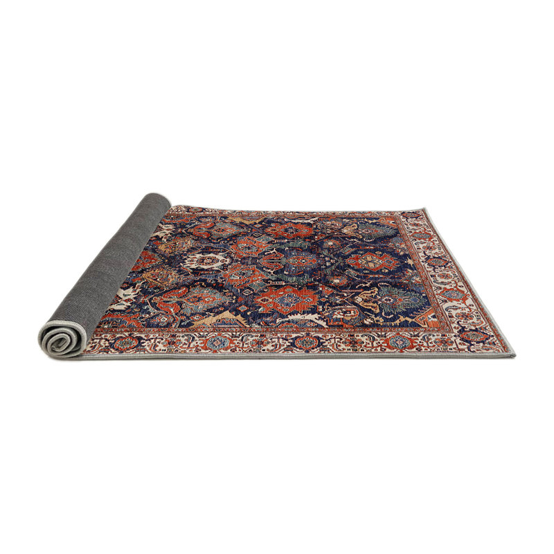 Tapis oriental brun / beige / bleu, Rond 5 pi