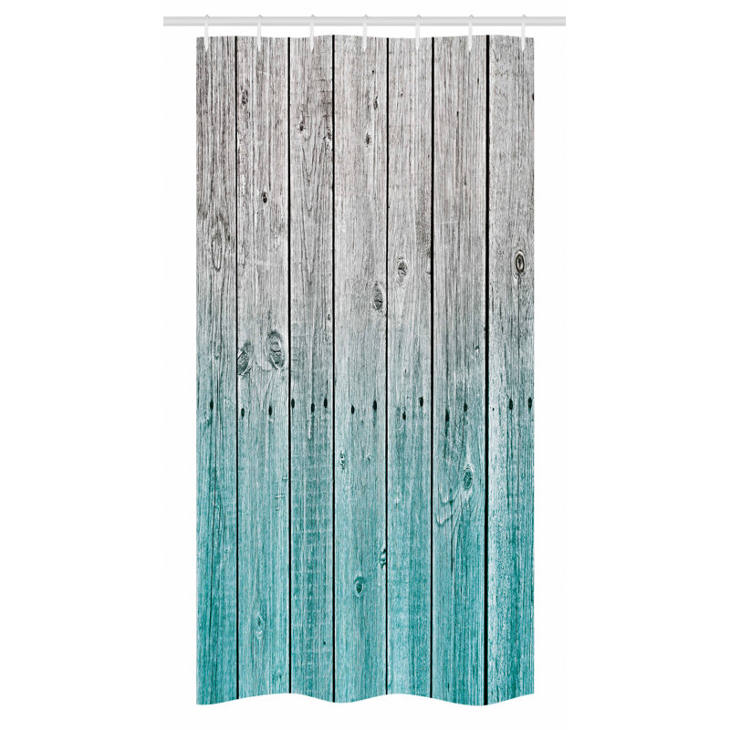 Shower Curtain with Hooks Included, Moonstone Blue, 36" H x 72" W
