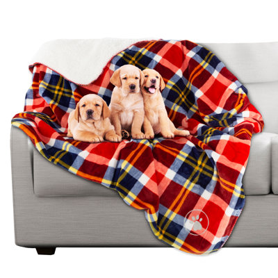 PETMAKER Waterproof Reversible Sherpa Dog Blanket