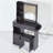 Small Size Left Drawer Desktop Vanity Table + Cushioned Stool, 2 AC+2 USB Power Station, Hair Dryer Bracket, Extra Large Touch Control Sliding LED Mirror, Tri-Color Switching, Brightness Adjust-949369365