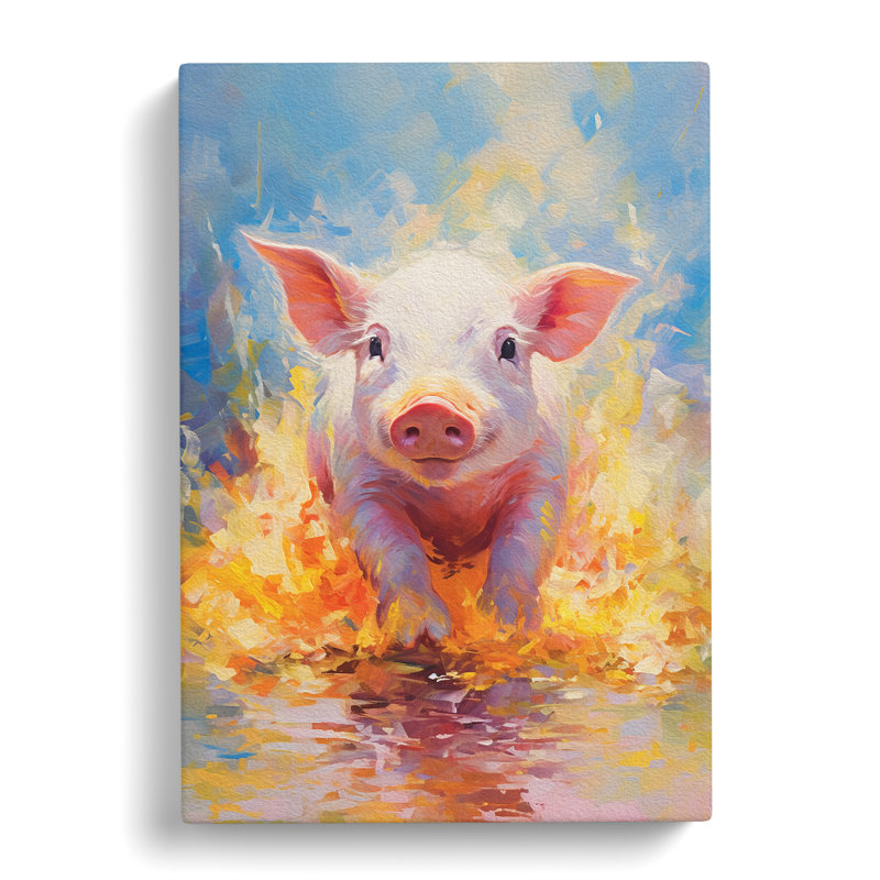 Pig Impressionism - Wrapped Canvas, 76cm H x 50cm W x 3cm D