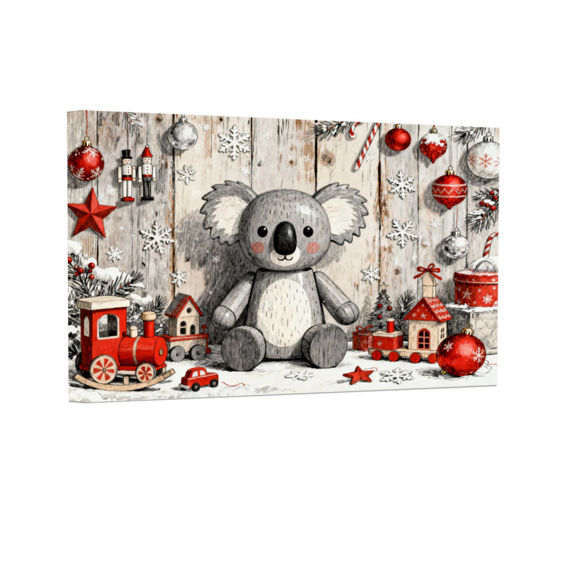 Koala de Noël avec décorations et jouets, H 12 po x l 18 po