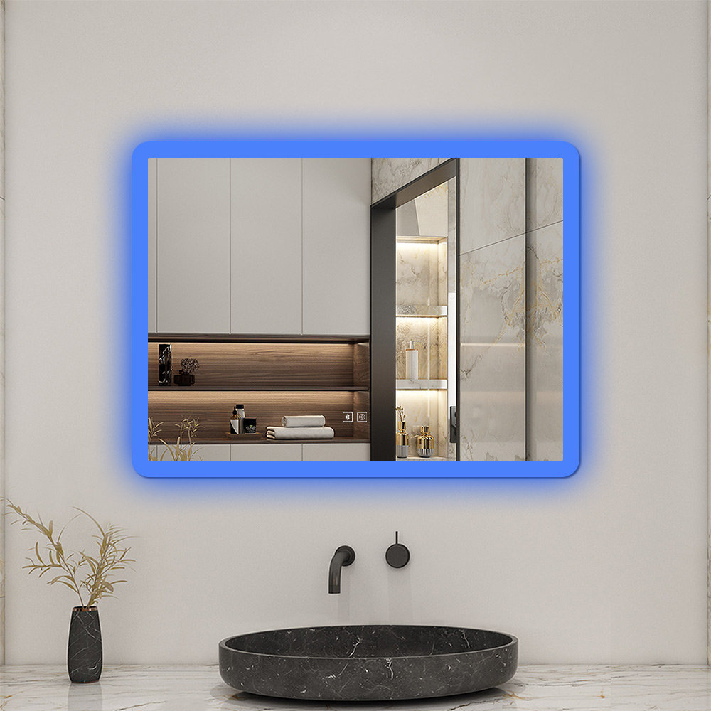Bluetooth Bathroom LED Mirror with Lights Demister Touch Sensor Wall Mounted