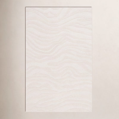 Burleson Ivory Hand-Tufted Abstract Wool Rug