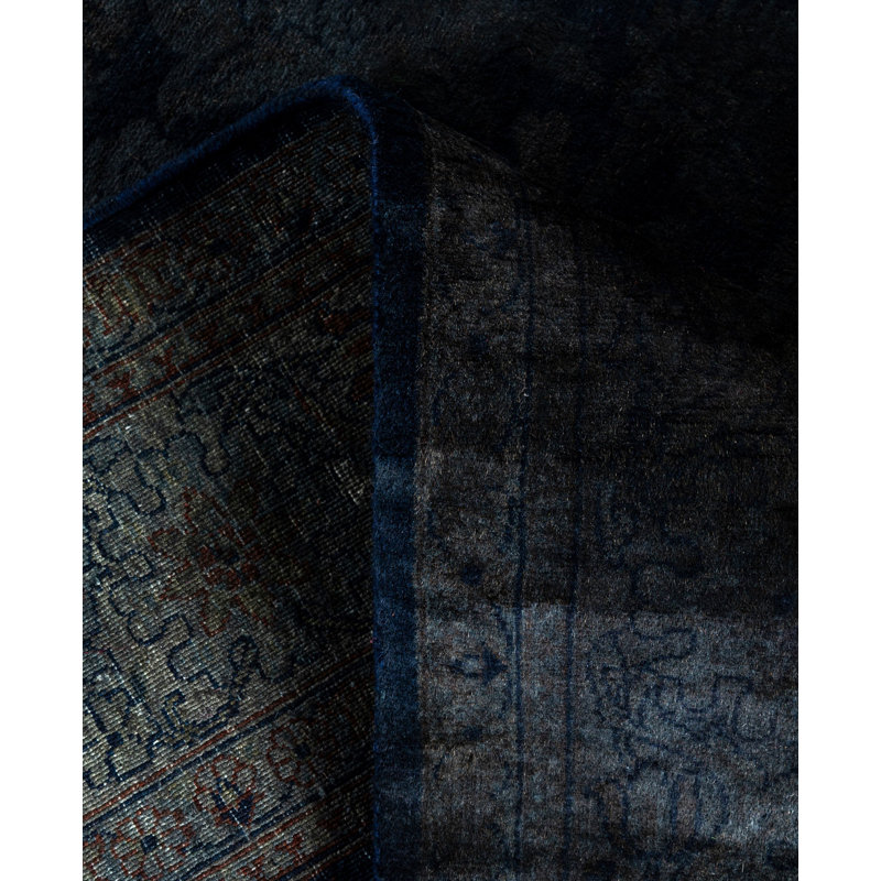 Overdyed One-of-a-Kind Rectangle 4'3" X 6'1" Hand Knotted Area Rug