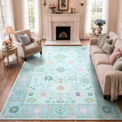  Tapis Oushak lavable, tapis antidérapant pour chambre à coucher, tapis rétro Boho