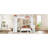 Full XL/Full Over Twin Bunk Bed With Dismountable Lower Bed And Desk, Solid Wood Bunk Beds Frame With Built-In Shelves And Wardrobe, Can Be Converted Into Loft Bed, White-1001962533-1001962538