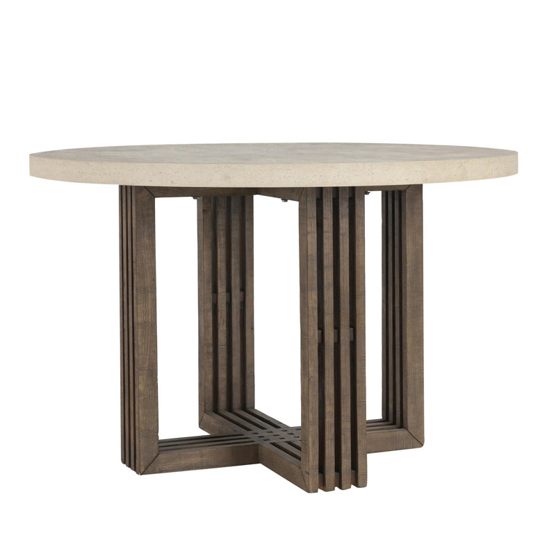 Aspen 47"  Round Dining Table Distressed Brown/antique White