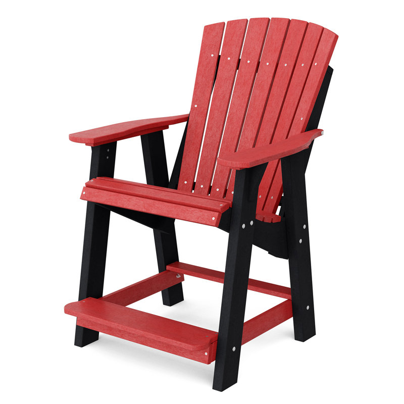 Heritage High Adirondack Chair, Cardinal Red/Black