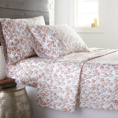 Southshore Fine Linens Forevermore Blush Full 4-Piece 300 Thread Count Cotton Sateen Floral Sheet Set, 1 Flat Sheet, 1 Fitted Sheet & 2 Pillowcases, 22" Deep Pocket