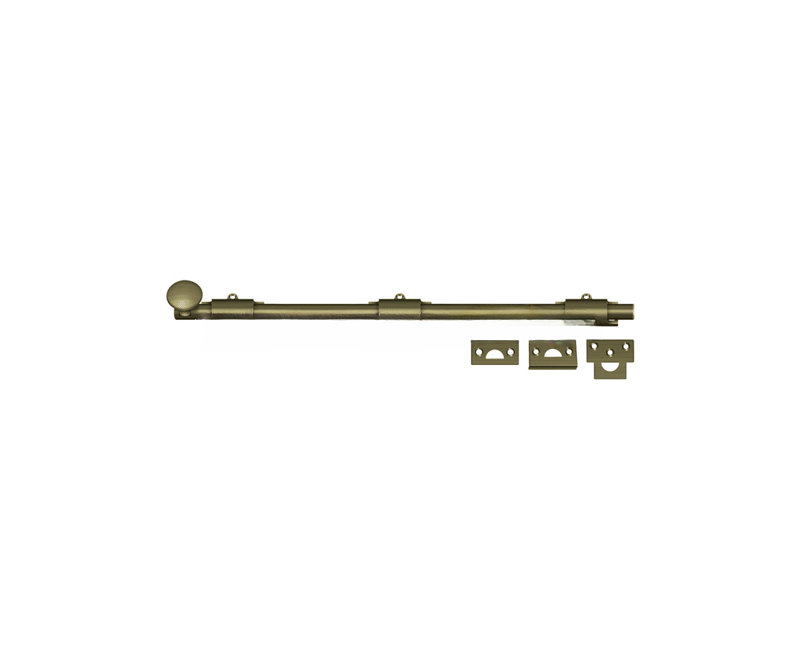 Brass Latch/Catch/Bolt, Antique Brass, 1.875" H x 18.5" W x 1.25" D